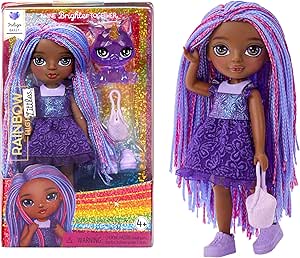 Rainbow High Littles – Indigo Bailey, Purple 5.5&#34; Posable Small Doll with Purse, Magical Pet Fox, Girls Toy Gift, Kids Ages 4-12 Years