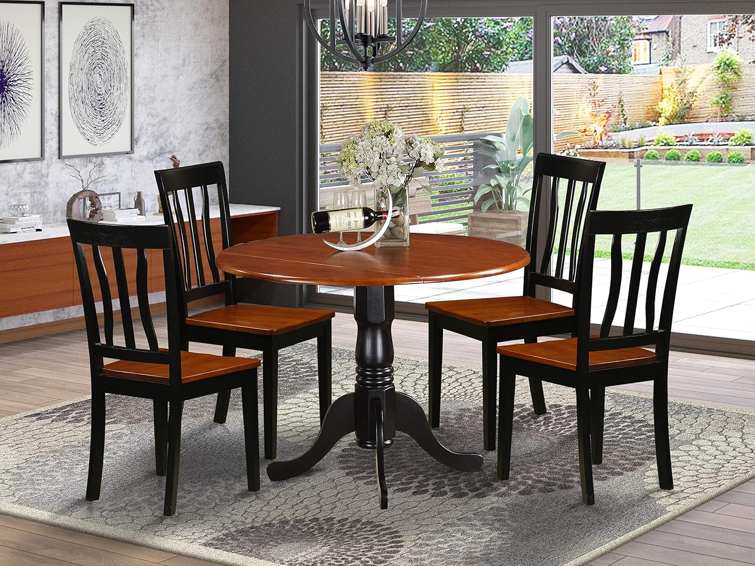 Amazoncom Dining Set 5 Pcs With 4 Wood Chairs Furniture Decor