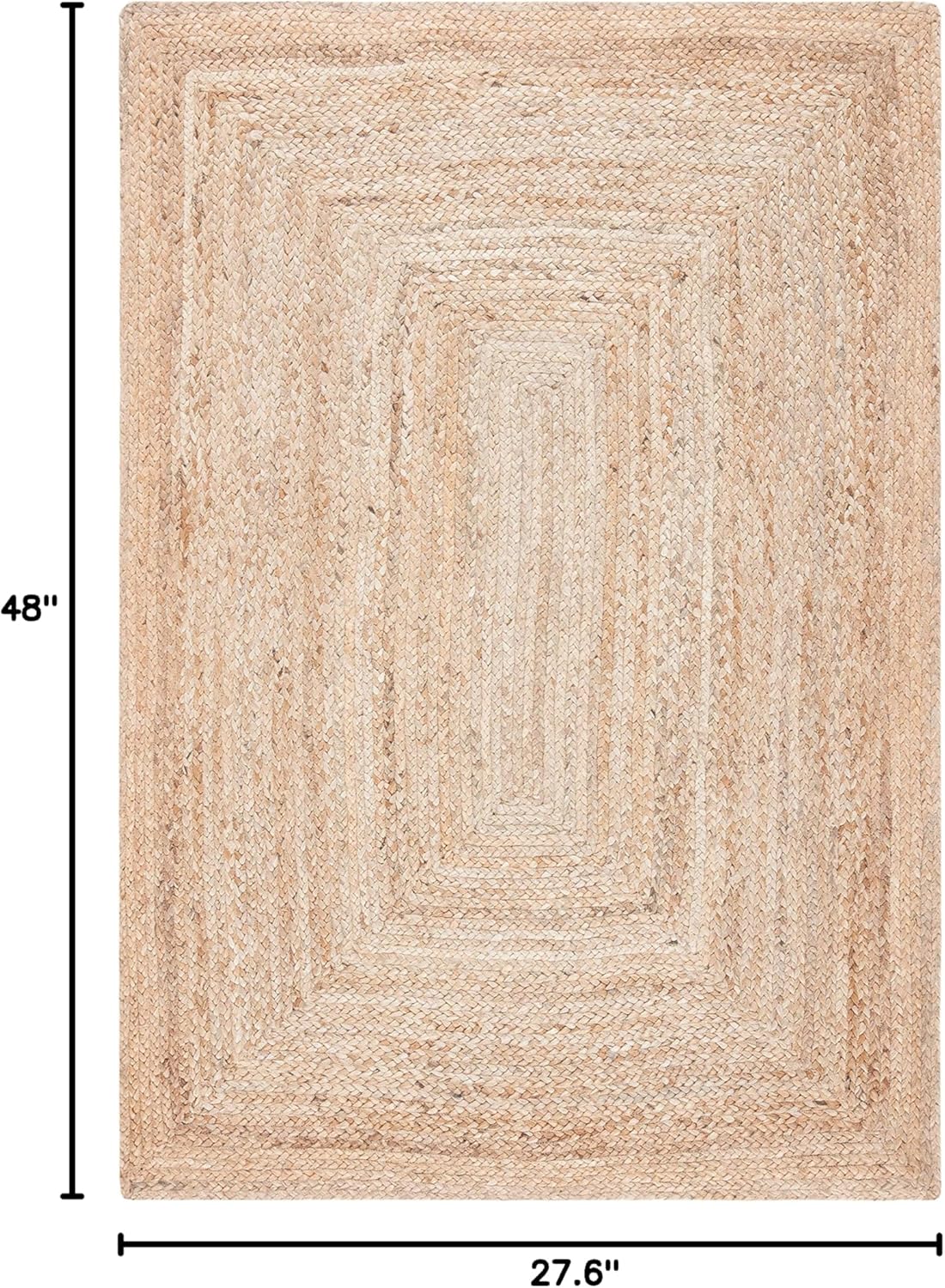 SAFAVIEH Cape Cod Collection Area Rug - 2'3" x 4', Natural Brown, Handmade Braided Flat Weave Jute (CAP252A)