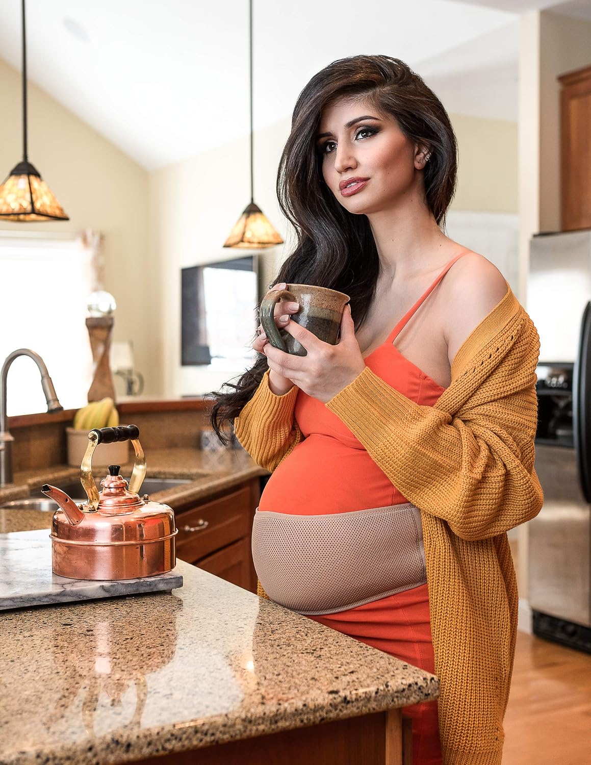 Adjustable Pregnancy Belt Belly Band - Maternity Belly Support with Breathable Mesh, Stretch Straps for Abdominal Weight, Pelvic Pressure, and Back Pain Relief