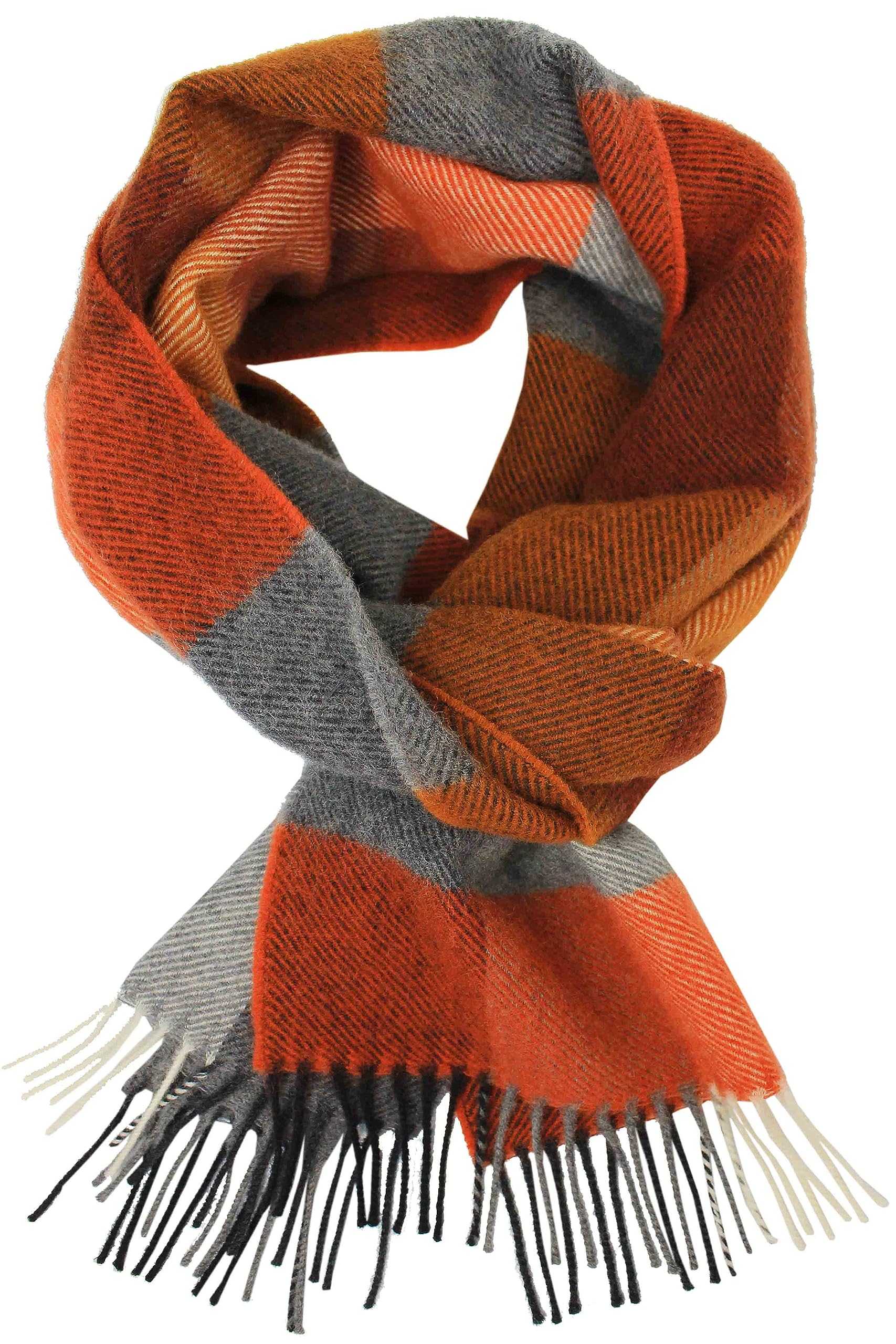 Rotfuchs Écharpe d'hiver en laine pour homme à carreaux tendance fabriquée en Allemagne