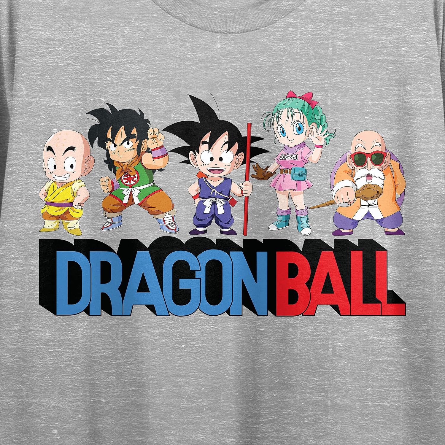 Dragon Ball Classic Characters on Women's Athletic Heather Crop-