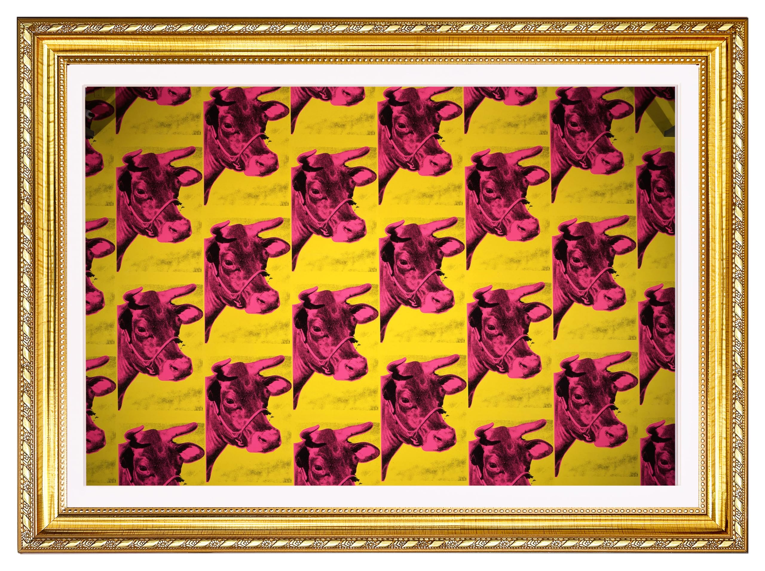 Amazon.com: Andy Warhol Cow Wallpaper Framed Wall Art Pop Art