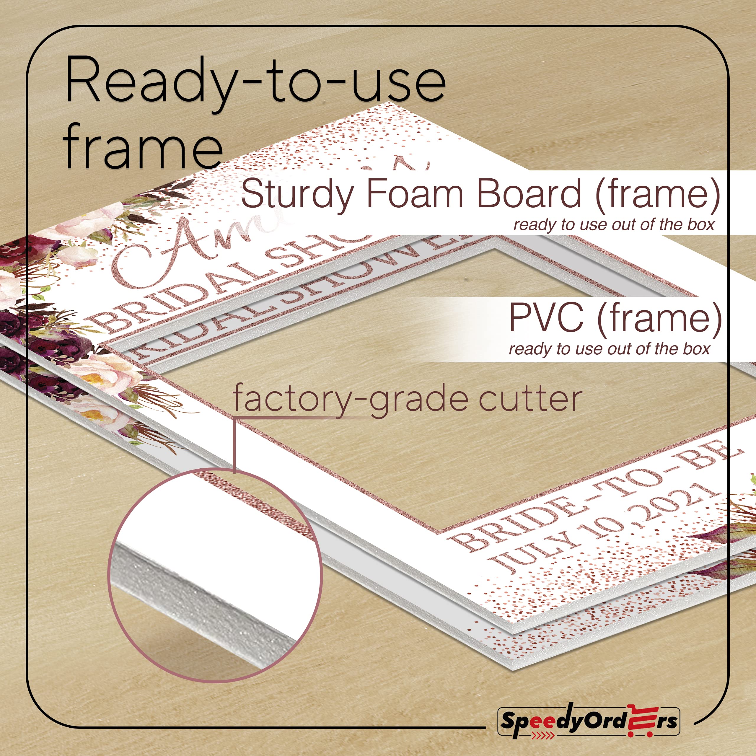 Rose Gold Bridal Shower Photo Booth Frame Custom Bridal Shower Frame