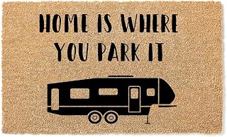 Fifth Wheel Camper RV, Glamping, Doormat Home Is Where You Park It, Housewarming, Closing Gift, Welcome Mat, Camper Door Mat, Rv Decor, Camping Gift, Door Camping Welcome House Warming 1289stk