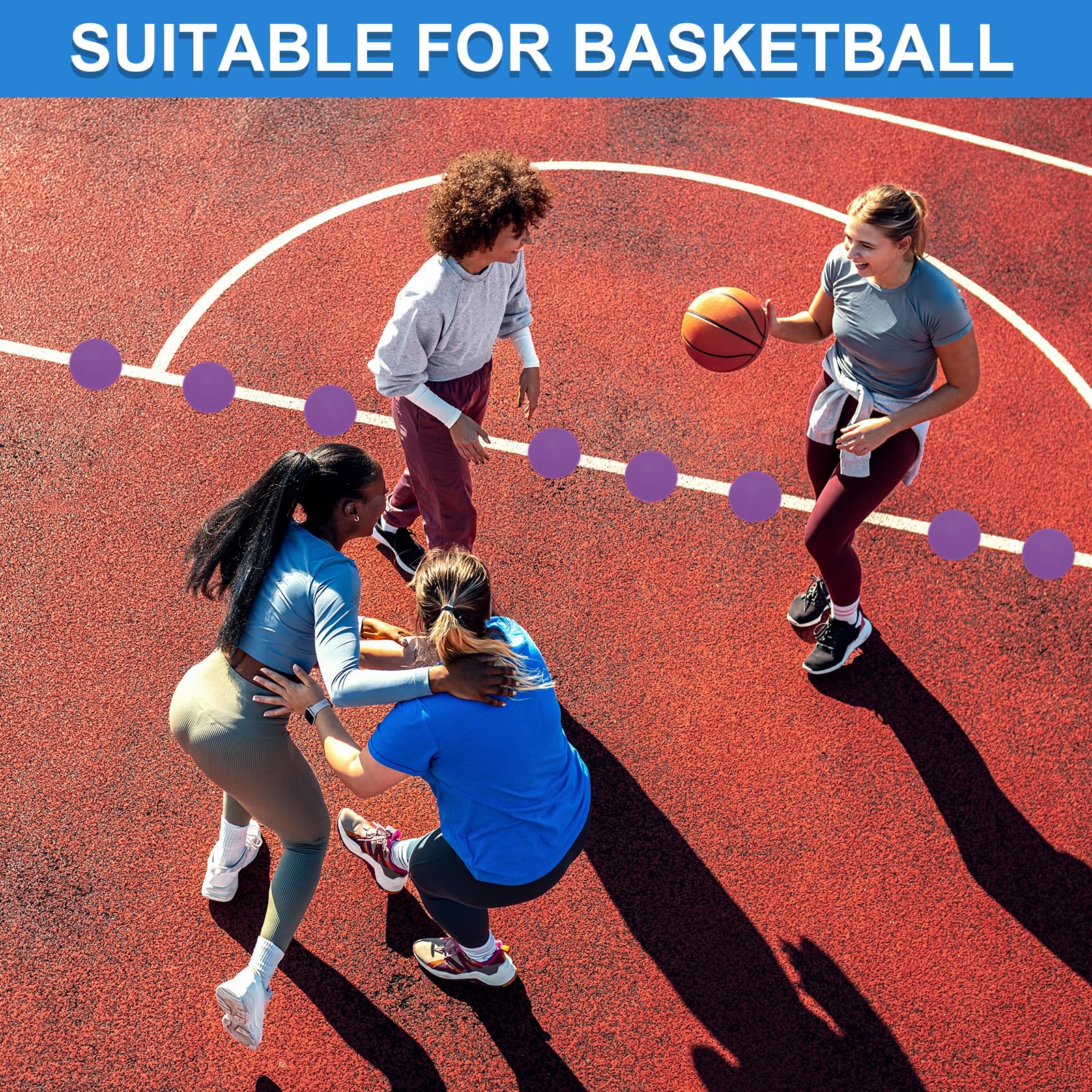PATIKIL Marqueurs de Repérage 4 Pouces, 12 Pièces Points de Sol Antidérapants Marqueurs D'Agilité Cônes Plats Poly Dots pour Gymnase PE Entraînement de Vitesse de Danse, Rouge