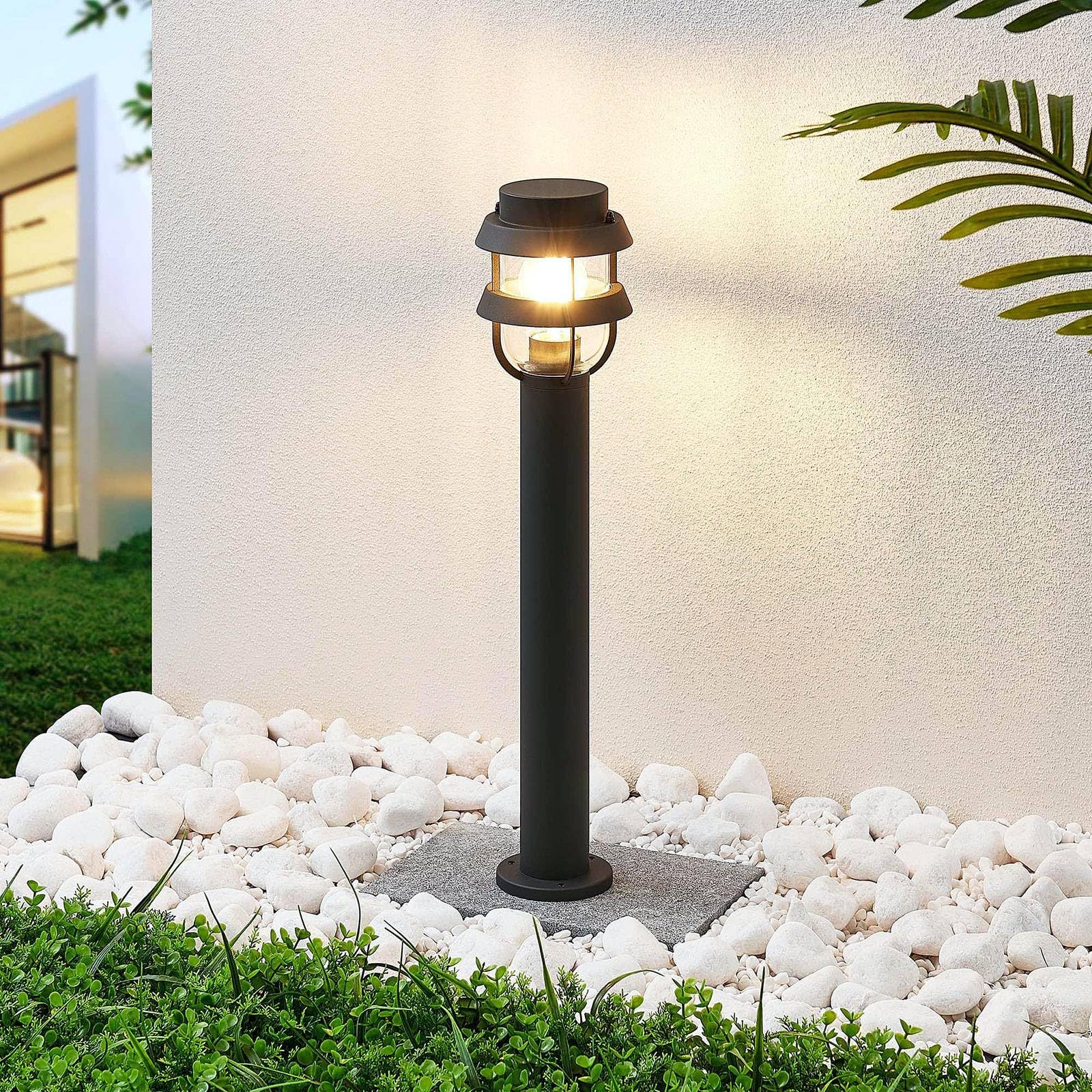 Lindby Lampada da esterni dimmerabile (Moderno) colore Nero, in Alluminio lampioncino paletto luminoso lampada viale lampione