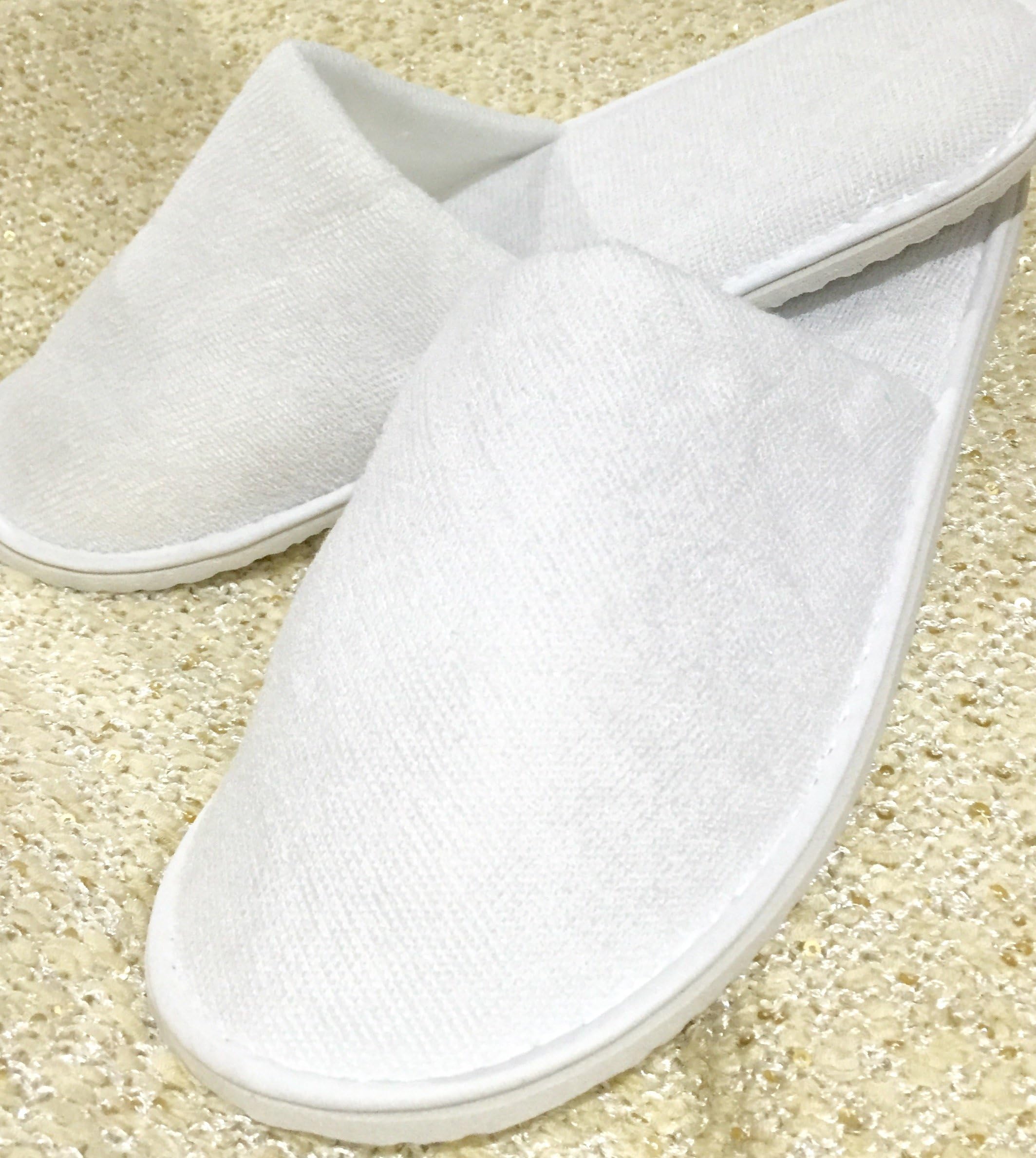 10 Pairs Closed Toe Terry Towelling Slippers Guest Hotel House Holiday