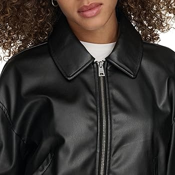 Amazon.com: Levi's Women's Faux Leather Bomber with Laydown Collar