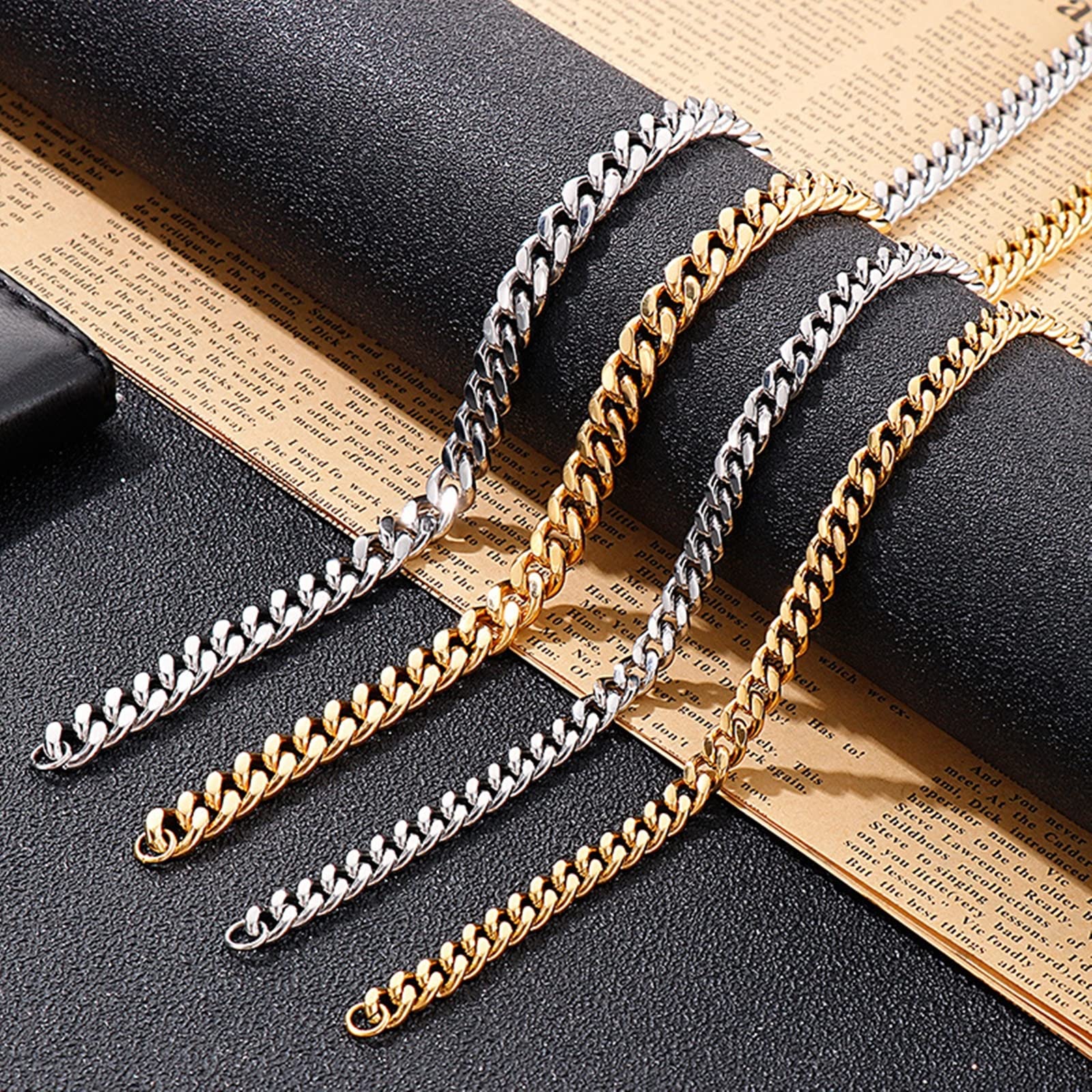 LYGBAOFUL Herrenarmband aus Edelstahl, Gliederkette, Geschenkidee für Männer