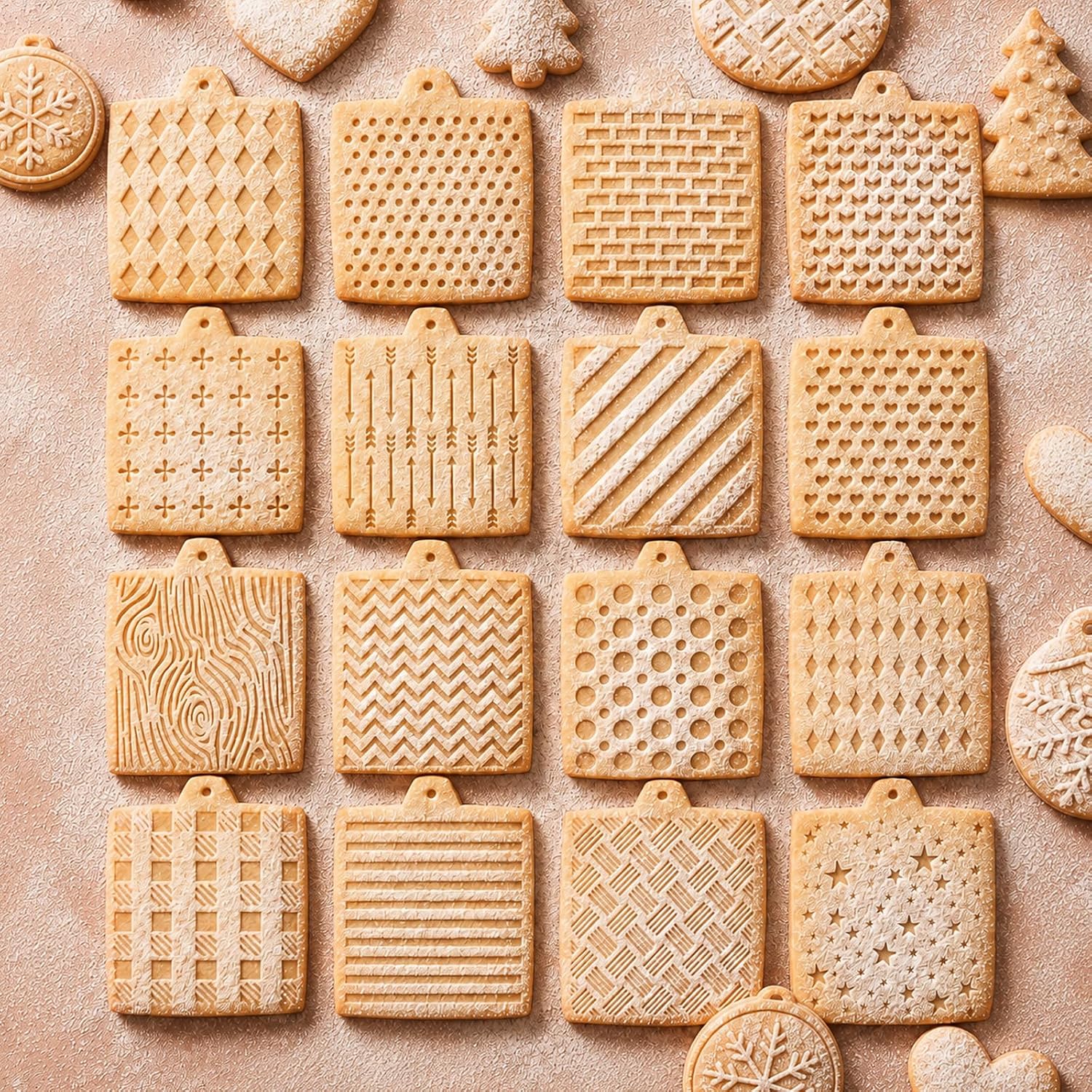 16Pcs 5.5×5.5" Cookie Stencils Airbrush Stencils for Crafts Reusable
