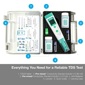 Apera Instruments AI213 Value Series TDS20 Waterproof TDS Pocket Tester kit, Accuracy: 1% F.S, 2-Point Auto. Calibration