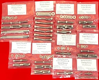 2007-2016 Harley Touring Ultra Electra Glide Road Glide Road King Street Glide Polished Stainless Steel Engine Transmission Allen Bolt KIT Set