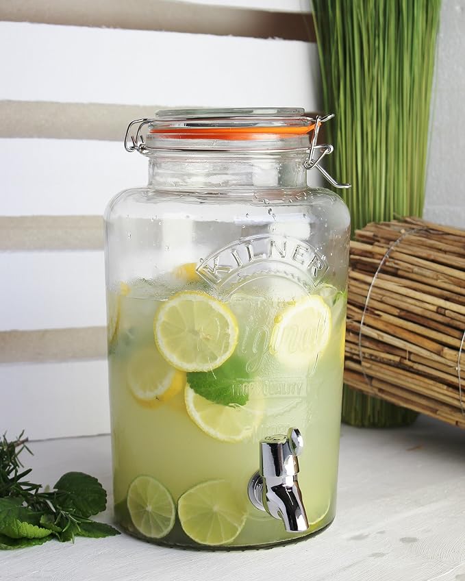 MUXHEL 2 Stück Kunststoff-Getränkespender Mit Zapfhahn, 3,5L Getränke-Kühleimer Mit Wasserhahn, Grau Limonadenspender Mit Zapfhahn Und Abnehmbarer Filterplatte Für Limonade, Fruchtsaft, Früchtetee