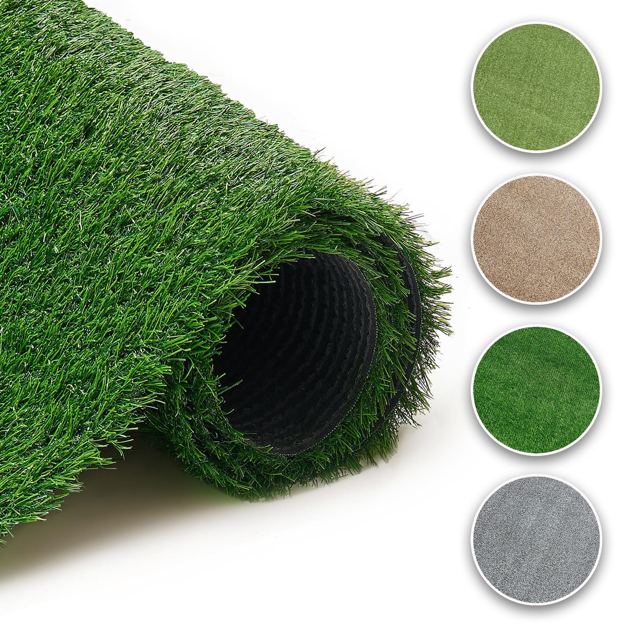 TAPISO Canyoo Rasenteppich Kunstrasen Grün - Höhe:30 mm Meterware für Garten Balkone Terrassen Wintergärten 400 x 350 cm