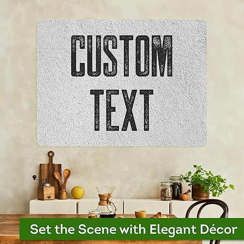 Miniatura 629 de My Sign Center - Letrero personalizado, 11 colores de fuente, 13 estilos de fuente, 4 opciones de agujero, 22 tamaños, 8 x 32 pulgadas, sin óxido,