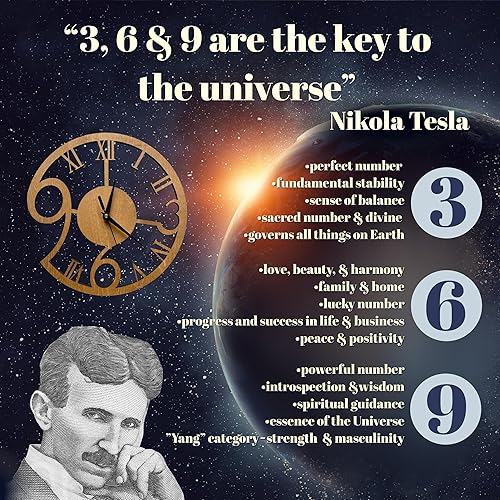 Miniatura 2 de Rizalit - Reloj de pared de madera artístico, moderno, estilo clásico, diseño único de 11.5 pulgadas para sala de estar, cocina, oficina,