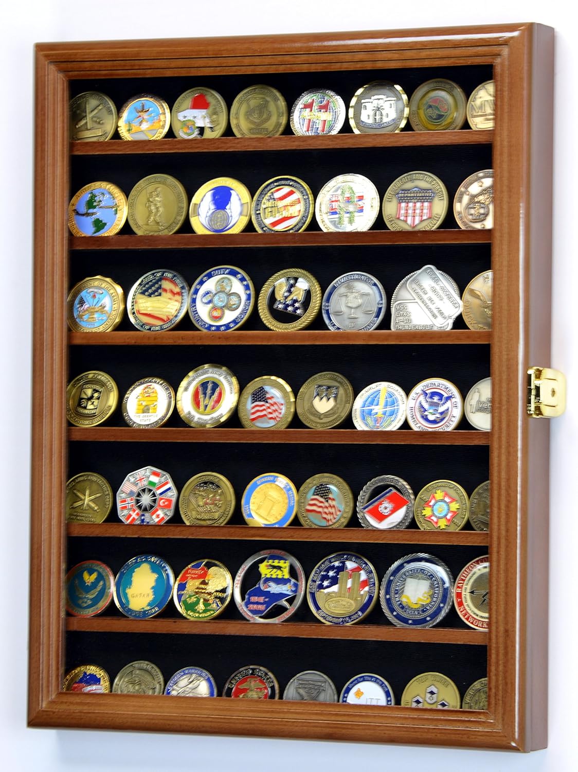Amazon.com: Military Challenge Coin Display Case Cabinet Rack Holder ...