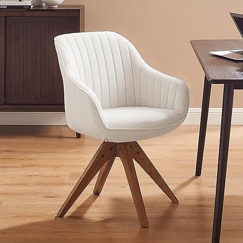 Silla decorativa con patas de madera, estilo industrial giratorio de mediados de siglo para oficina, hogar, estudio o sala de estar