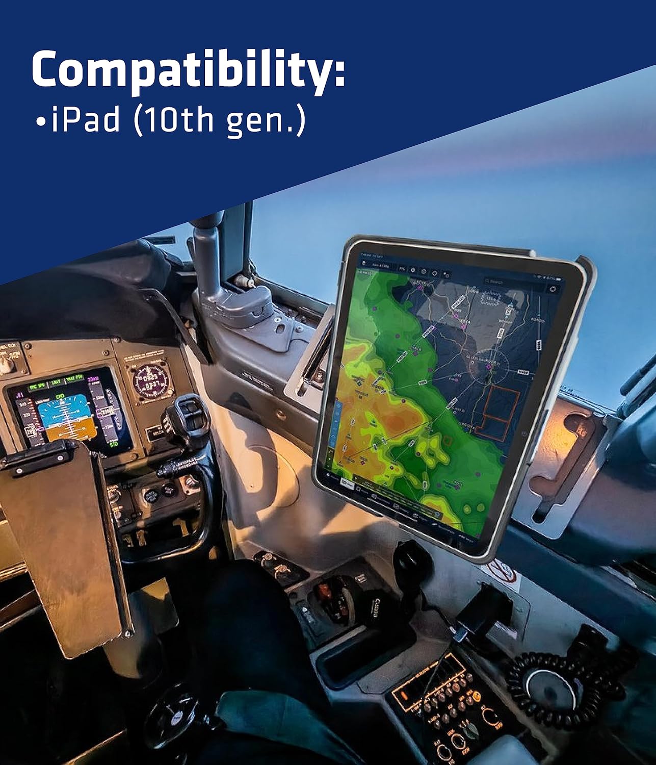 PIVOT A22A Atlas 10th Gen iPad Case - Rugged Tough Military-Grade Shockproof 360° Drop Protection, 120° Kickstand, Patented Cooling, Removable Screen Cover & Aviation Pilot - Clear Body/Black Clip