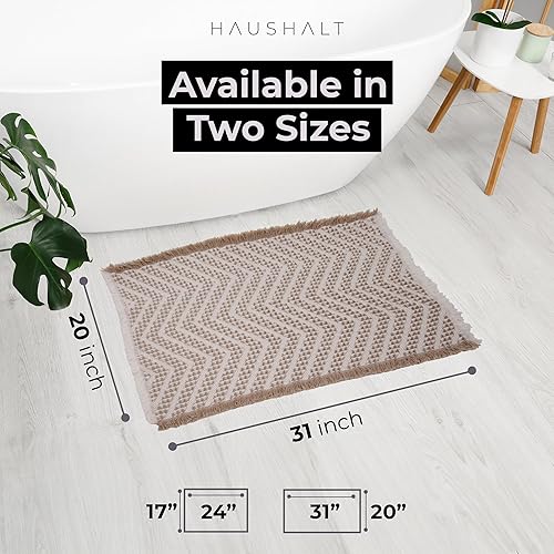 Miniatura 2 de Tapete de baño de punto gofre mejorado, ultra suave, textura de punto tejido antideslizante, neutro de 17 x 24 pulgadas, lavable a máquina, súper