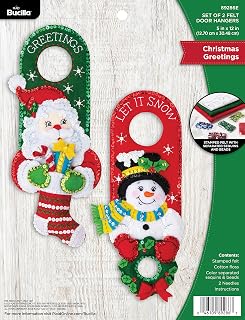 Bucilla Greetings, Felt Applique Christmas Door Hangers, Set of 2 (89286E)
