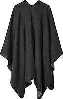 Vista 141 de Urban CoCo Poncho de colores para mujer, chal con frente abierto, color en bloques