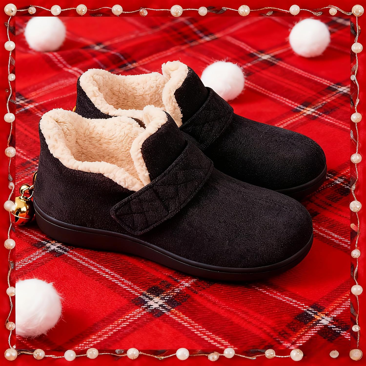 Zizor Women's Adjustable House Shoes Slippers Indoor Outdoor with Memory Foam, Warm Winter Fuzzy Lined Home Slippers - Image 7