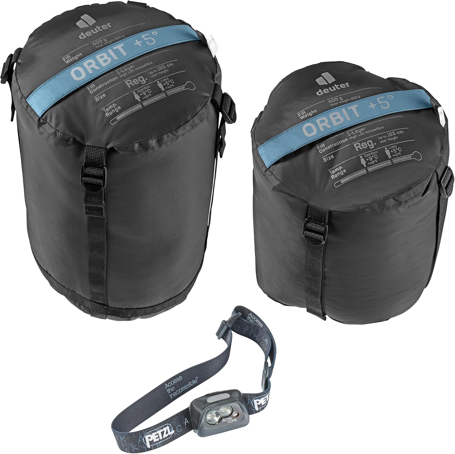 Deuter Orbit +5° Down Sleeping Bag, Men's Camping Gear, Atlantic-Ink, One Size