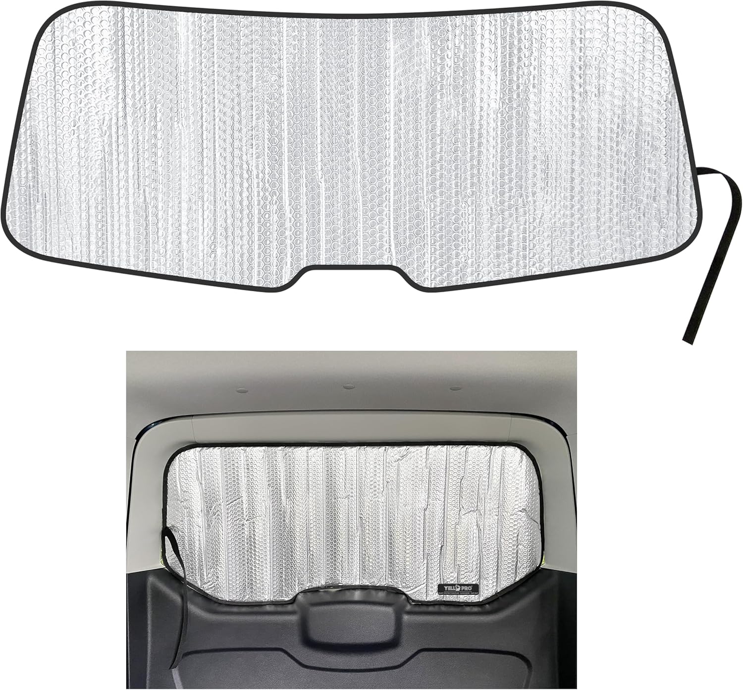 YelloPro Auto Rear Tailgate Window Sunshade (1pc) Custom Fit for 2014 2015 2016 2017 2018 2019 2020 2021 2022 2023 Ford Transit Connect Passenger Wagon Cargo Minivan, UV Reflector Sun Protection