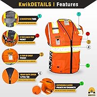 Vista 4 de KwikSafety BIG KAHUNA DIGITAL - Chaleco de seguridad [naranja, 3XL] + paquete de casco duro de ala completa TORTOISE