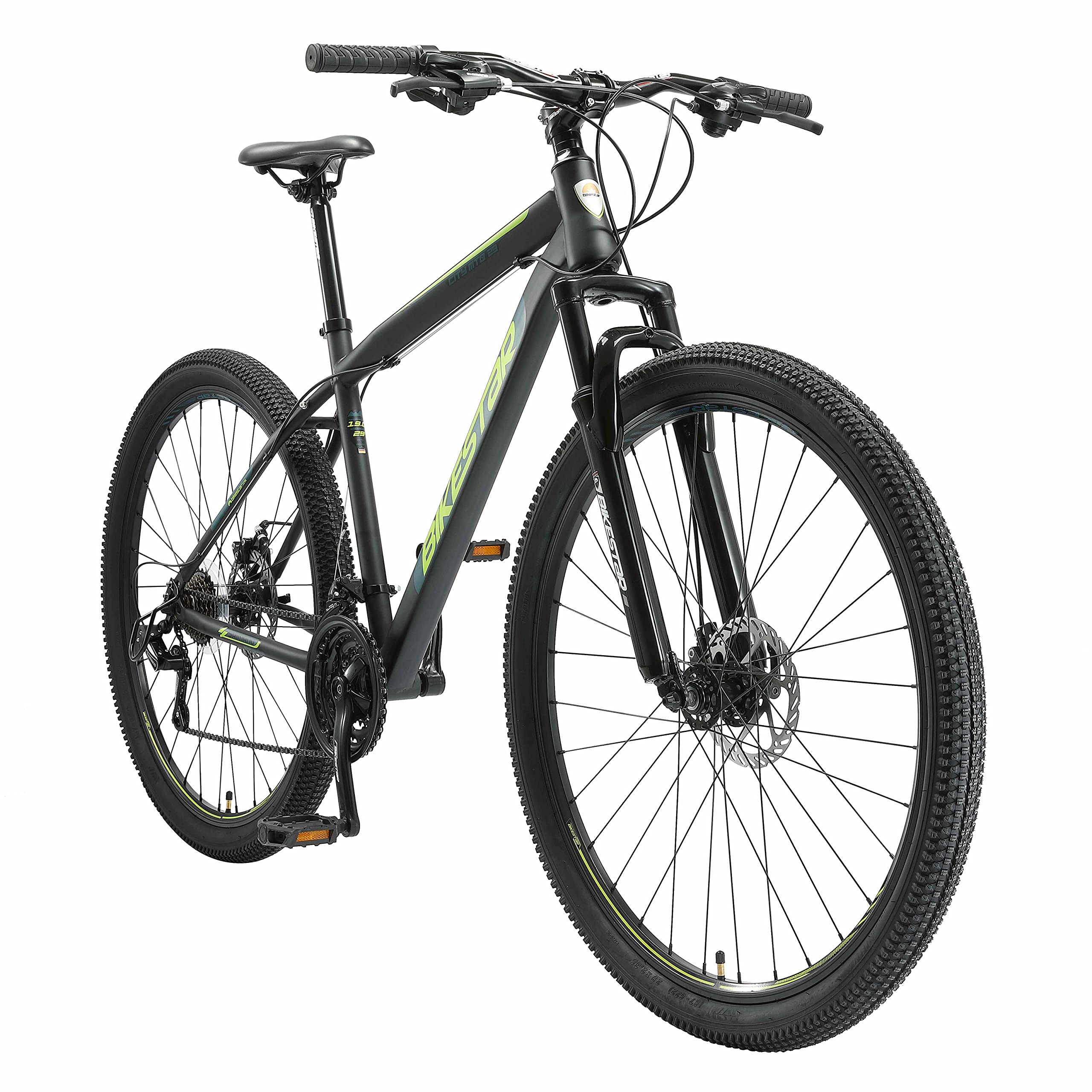 BIKESTAR Bicicleta de montaña Hardtail, 21 Marchas Shimano 26, 27.5, 29" Pulgadas | Mountainbike con Frenos de Disco Cuadro 15, 17, 19" MTB