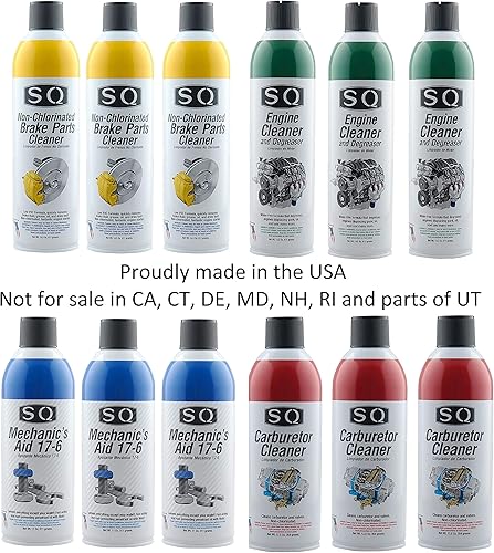 Miniatura 2 de SQ 3 limpiadores de frenos sin cloro, 3 desengrasantes de motor, 3 limpiadores de carburador, 3 aceites penetrantes