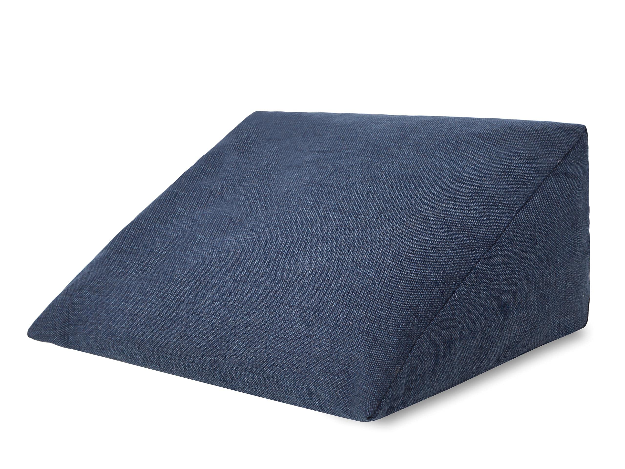 Cojín para piernas, cojín de espalda, almohada de posicionamiento corporal, cojín de descanso, cojín de rehabilitación, cojín ortopédico, 45 x 55 x 27 cm, azul marino