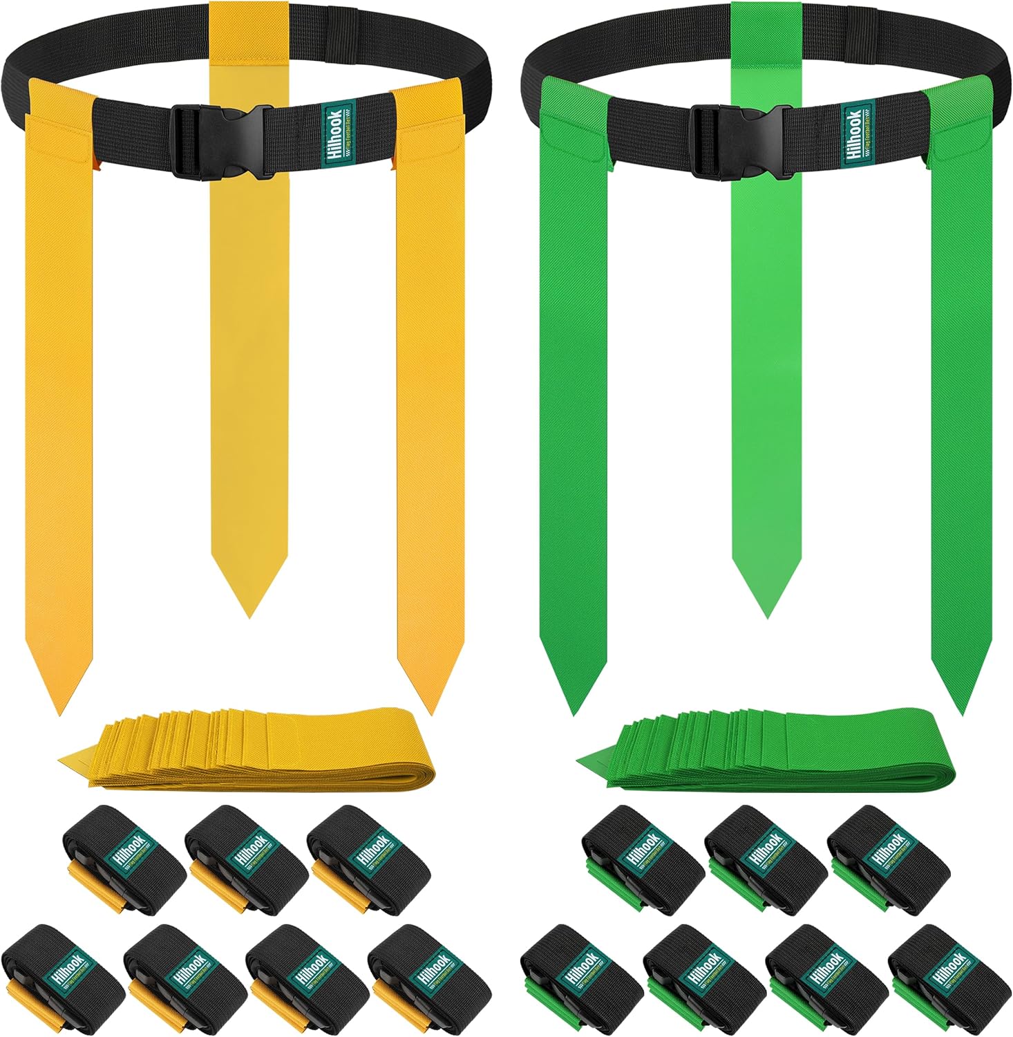 Flag Football Belts, 14 Player Flag Football Set with 42 Flags for Kids Youth and Adults Training Equipment