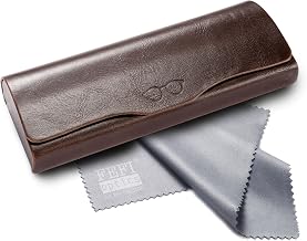 FEFI Classic hard case vintage glasses case in leather look