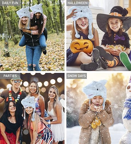 Miniatura 39 de Puzzled Sombrero de felpa de alce marrón, sombrero súper suave y cálido con orejeras, acogedor sombrero de invierno de forro polar para niños