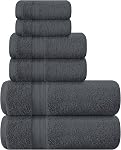 BOUTIQUO Coton 2 Pack Ensemble de serviettes de bain surdimensionnées, Grandes serviettes de bains 27x54, Ultra Soft, Absorbant, Compact, Séchage rapide et léger, Eco-Amis et 100% Ensemble de serviettes recyclables - noir