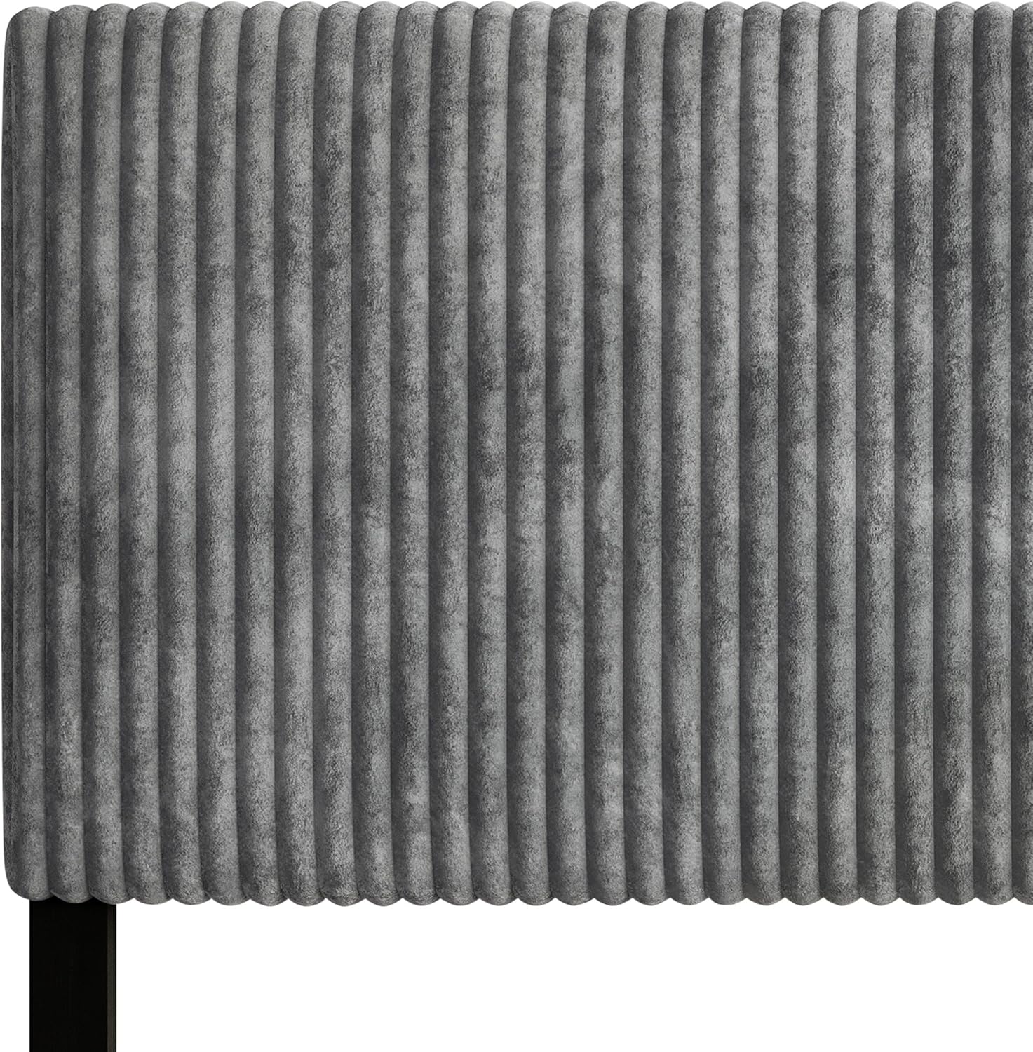 HOME DESIGN Romney Queen Upholstered Headboard with Vertical Channel Tufting, Adjustable Height, Gray