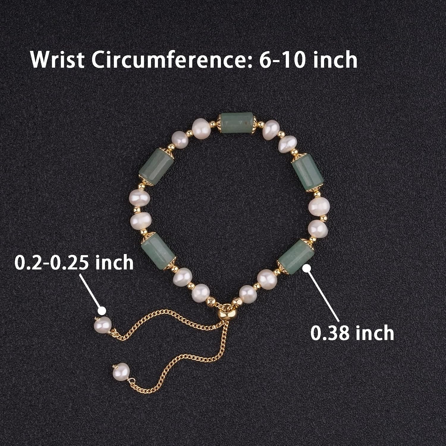 Healing Crystal Bracelet Gold Wealthy Lucky Pearl Feng Shui Jade Bracelet for Women - Image 5