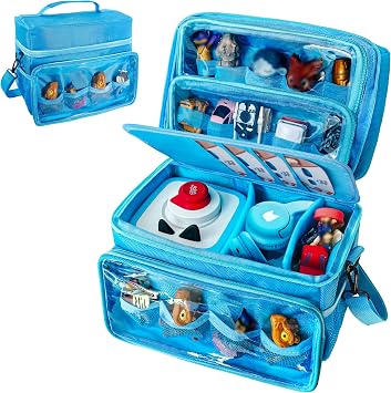 Carrying Case Compatible with Toniebox 1/2 Audio Player Starter Set and Tonies Figurine,for Tonieplay Controller, Headphones, 8 Games and Charger Blue