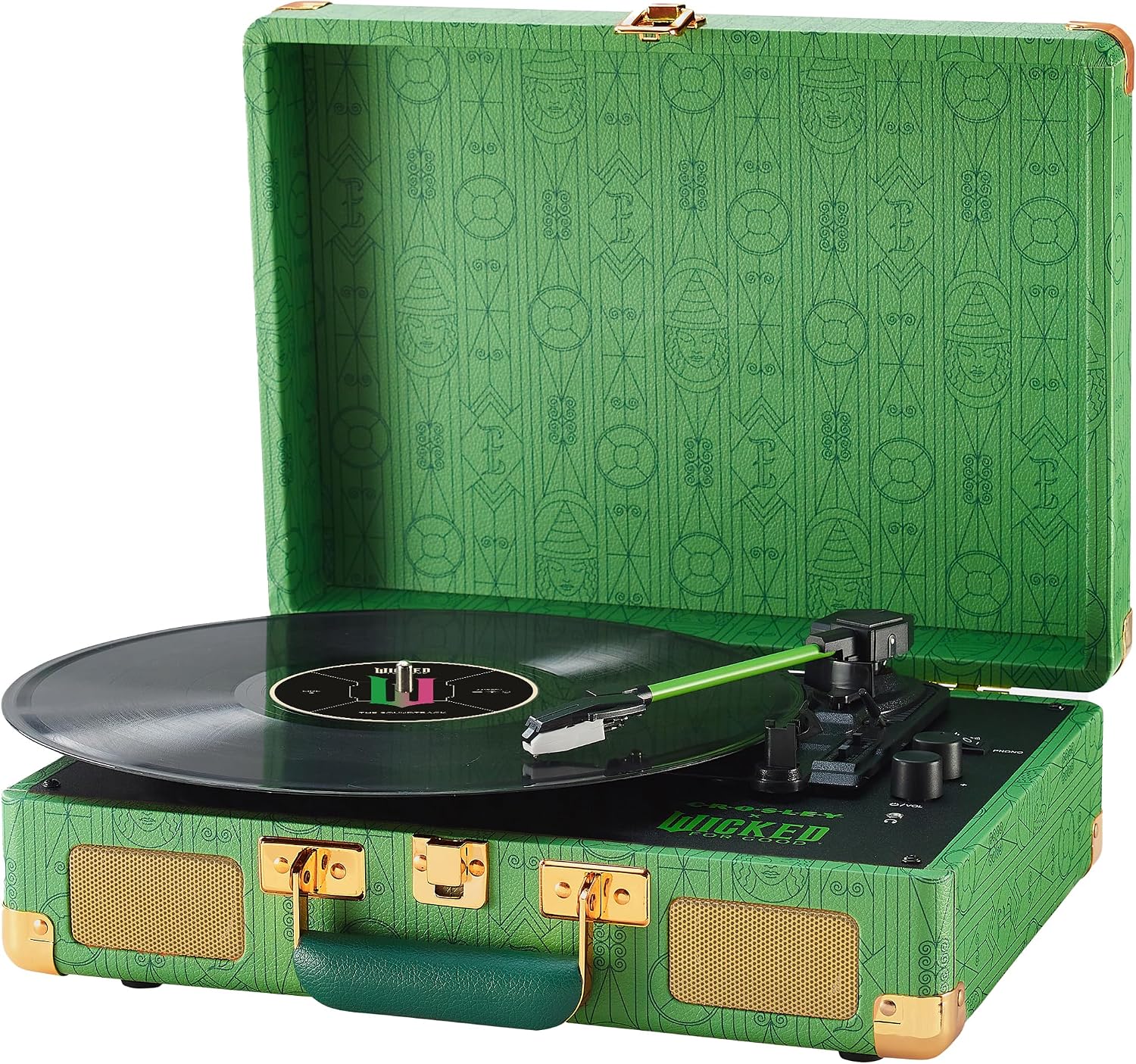 Crosley CR8005F-EW Wicked Elphaba Cruiser Record Player, Emerald Green