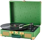 x Wicked: for Good Cruiser Plus Vintage 3-Speed Bluetooth in/Out Suitcase Vinyl Record Player Turntable with Built-in Speakers, Elphaba Edition