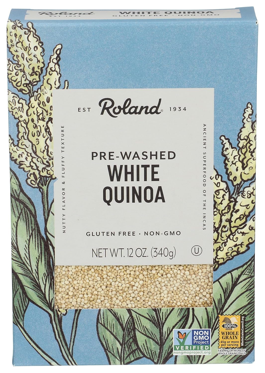 Roland Foods White Quinoa, Pre-washed, Specialty Imported Food, 25 Lb Bag