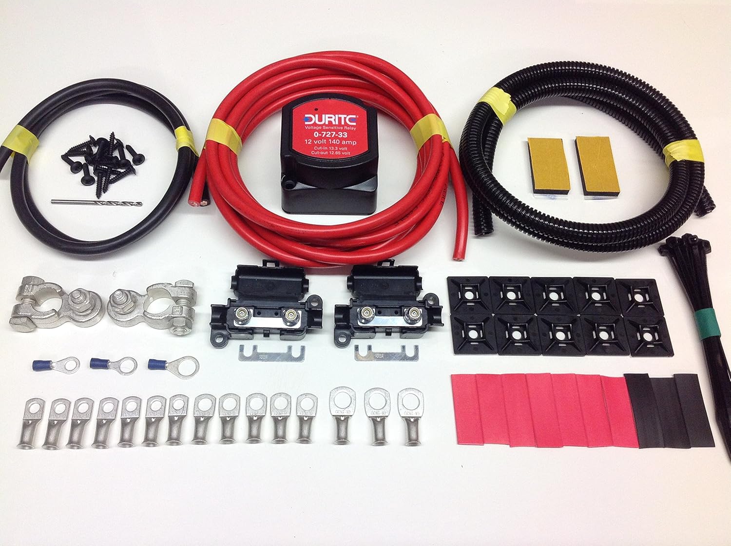 5mtr Split Charge Relay Kit 12v 140amp Durite 0-727-33 Intelligent