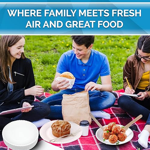 Miniatura 8 de Perfectware - Kitchen Essentials - Plato de papel de 6 a 300 platos de papel de 6 pulgadas color blanco 300 unidadespaquete