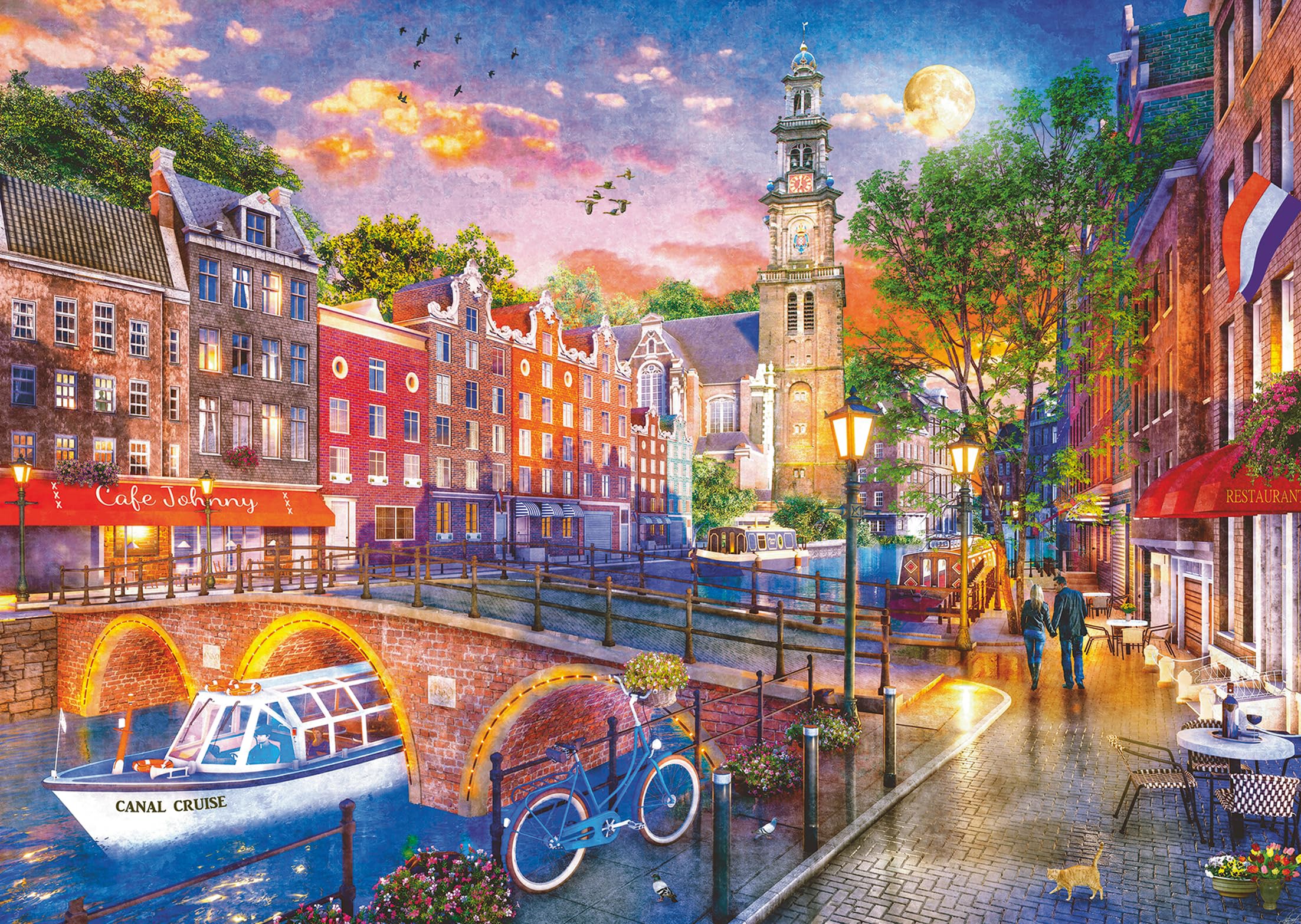 Ravensburger Sunset over Amsterdam 1000 piece scenic jigsaw puzzle