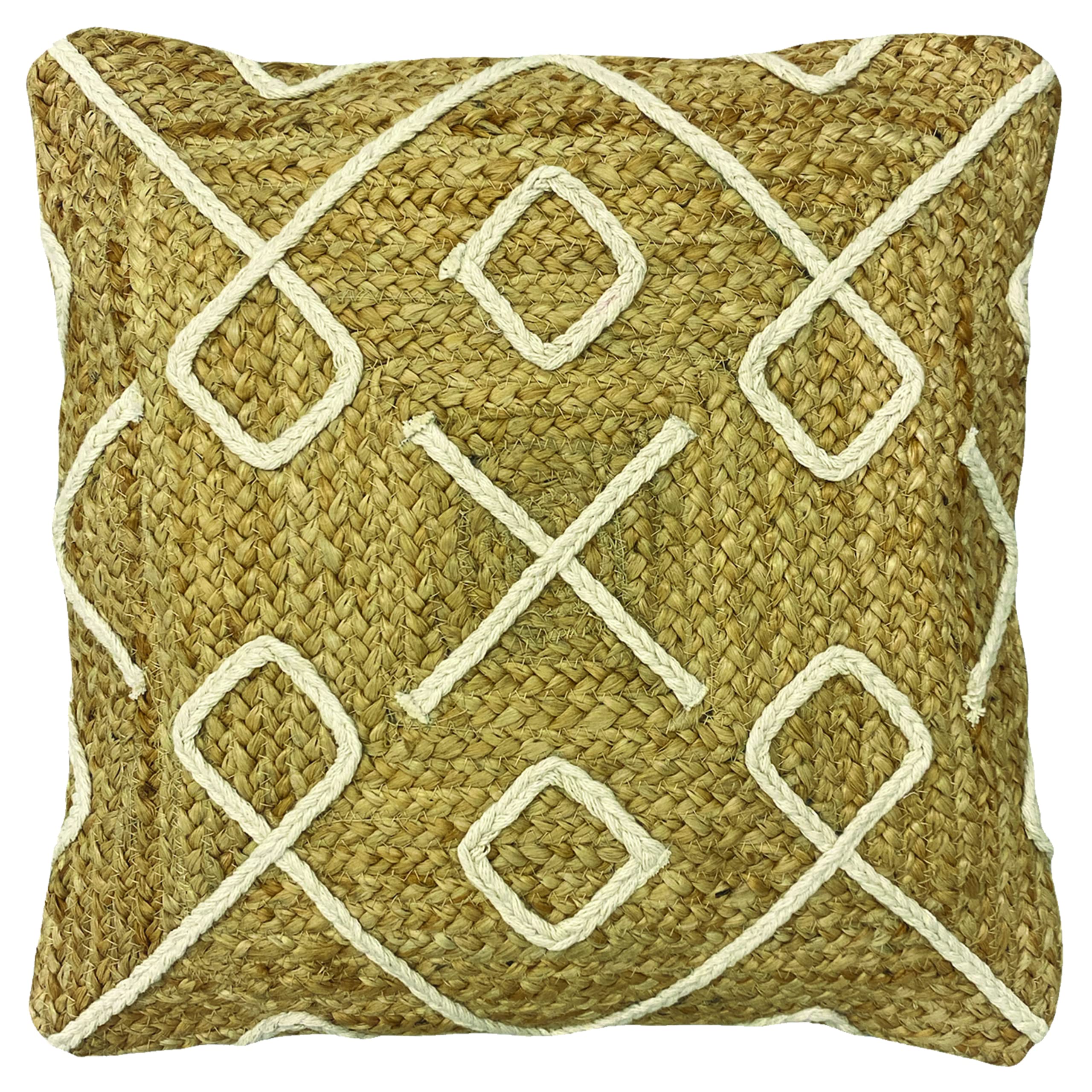 furn. Roolu Feather Filled Cushion, Jute, Cotton, Natural