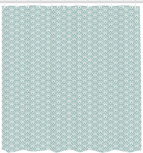 Ambesonne Eastern Shower Curtain, Traditional Artistic Design Conceptual Artwork Sea Inspired Waves Retro Floral, Fabric Bathroom Decor Set with