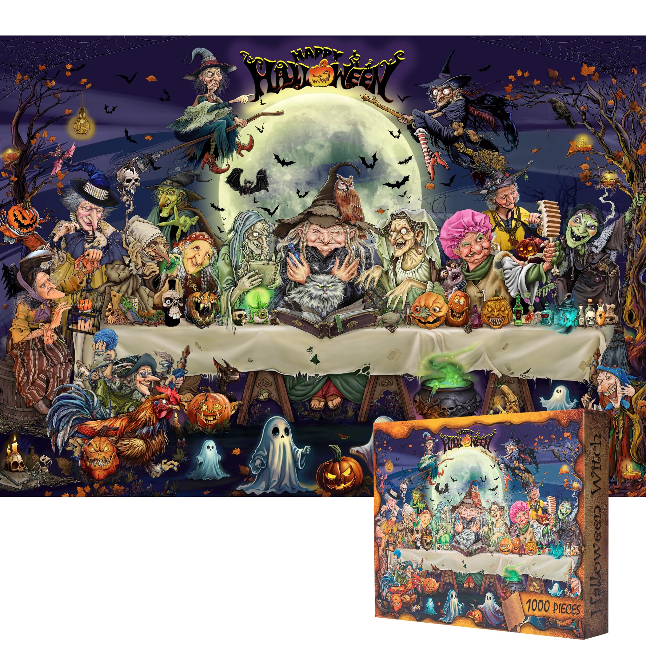Amazon | ハロウィンジグソーパズル 1000ピース 大人の家族、ホラー 